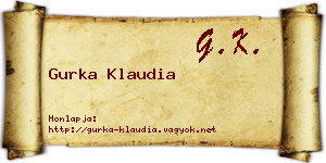 Gurka Klaudia névjegykártya